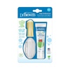 image:imageDr Browns 100 Silicone Baby Finger Toothbrush and Toothpaste Set 2Pack Toothbrush with Storage Case FluorideFree Strawberry Toddler Toothpaste Gray amp Yellow