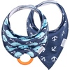 image:imageDr Browns Baby Dr Browns Baby Bandana Bib With Snapon Removable Teether Teething amp Drooling 3mWhales  Anchors