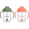 image:imageDr Browns Milestones Babys First Straw Cup Training Cup with Weighted Straw 9 oz270 mL BPAfree 6m Dark Blue 1PackCoral  Olive  2Pack