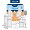 image:imageDr Browns Silicone Baby Bottle Gift Set with HappyPaci OnePiece Pacifiers Soft Touch Bottle Brush and Travel Caps BPAFree 0m
