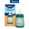 image:imageDr Browns Silicone Baby Bottle with Collapsible Insert Designed to Reduce Colic 5 oz with WideNeck Level 1 Slow Flow Nipple BPAFree 0m Blue 4PackGreen