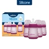image:imageDr Browns Silicone Baby Bottle with Collapsible Insert Designed to Reduce Colic 5 oz with WideNeck Level 1 Slow Flow Nipple BPAFree 0m Blue 4PackPink