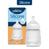 image:imageDr Browns Silicone Baby Bottle with Collapsible Insert Designed to Reduce Colic 5 oz with WideNeck Level 1 Slow Flow Nipple BPAFree 0m Blue 4PackWhite