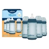 image:imageDr Browns Silicone Baby Bottle with Collapsible Insert Designed to Reduce Colic 9 oz with WideNeck Level 2 Medium Flow Nipple BPAFree 3m White 4PackBlue