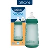 image:imageDr Browns Silicone Baby Bottle with Collapsible Insert Designed to Reduce Colic 9 oz with WideNeck Level 2 Medium Flow Nipple BPAFree 3m White 4PackGreen