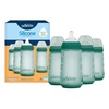 image:imageDr Browns Silicone Baby Bottle with Collapsible Insert Designed to Reduce Colic 9 oz with WideNeck Level 2 Medium Flow Nipple BPAFree 3m White 4PackGreen