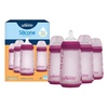 image:imageDr Browns Silicone Baby Bottle with Collapsible Insert Designed to Reduce Colic 9 oz with WideNeck Level 2 Medium Flow Nipple BPAFree 3m White 4PackPink