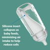 image:imageDr Browns Silicone Baby Bottle with Collapsible Insert Designed to Reduce Colic 9 oz with WideNeck Level 2 Medium Flow Nipple BPAFree 3m White 4PackWhite
