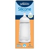 image:imageDr Browns Silicone Baby Bottle with Collapsible Insert Designed to Reduce Colic 9 oz with WideNeck Level 2 Medium Flow Nipple BPAFree 3m White 4PackWhite
