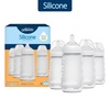 image:imageDr Browns Silicone Baby Bottle with Collapsible Insert Designed to Reduce Colic 9 oz with WideNeck Level 2 Medium Flow Nipple BPAFree 3m White 4PackWhite