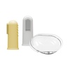 image:imageDr Browns Silicone Finger Toothbrush for Baby with TravelStorage Case 3m Gray and Yellow 2Pack