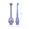image:imageDr Browns ToothScrubber Toddler Toothbrush TripleSided Training Toothbrush with Suction Cup Base Green Monster Baby Oral Care Ages 14 Years1 Pack  Purple Monster