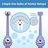 image:imageDr Browns ToothScrubber Toddler Toothbrush TripleSided Training Toothbrush with Suction Cup Base Green Monster Baby Oral Care Ages 14 Years1 Pack  Purple Monster
