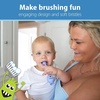 image:imageDr Browns ToothScrubber Toddler Toothbrush TripleSided Training Toothbrush with Suction Cup Base Green Monster Baby Oral Care Ages 14 Years2 Pack  Toddler Toothbrush  Purple Monster  Flamingo