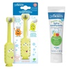 image:imageDr Browns ToothScrubber Toddler Toothbrush amp FluorideFree Baby Toothpaste Bundle TripleSided Training Toothbrush Ages 14 Years Apple Pear Flavor 1Pack 14oz40g 03 Years