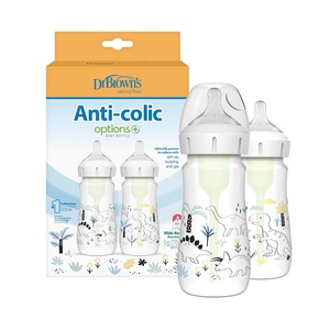 image:imageDr Browns AntiColic Options WideNeck Baby Bottle Designer Edition Bottles Ocean Decos 9 oz270 mL Level 1 Nipple 0m 2Pack2Pack  9 oz  Dinosaur