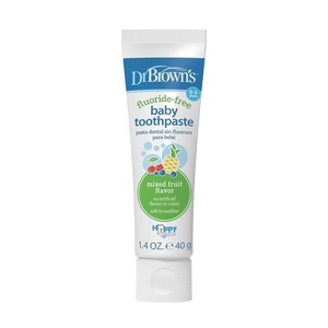image:imageDr Browns FluorideFree Baby Toothpaste Infant amp Toddler Oral Care Strawberry 1Pack 14oz40g 03 YearsMixed Fruit