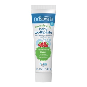 image:imageDr Browns FluorideFree Baby Toothpaste Infant amp Toddler Oral Care Strawberry 1Pack 14oz40g 03 YearsStrawberry