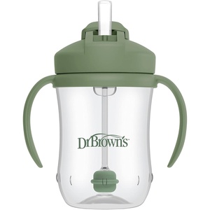 image:imageDr Browns Milestones Babys First Straw Cup Training Cup with Weighted Straw 9 oz270 mL BPAfree 6m Dark Blue 1PackOlive Green  1Pack