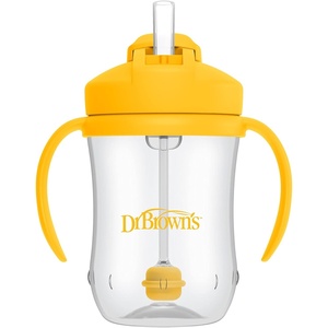 image:imageDr Browns Milestones Babys First Straw Cup Training Cup with Weighted Straw 9 oz270 mL BPAfree 6m Dark Blue 1PackVintage Yellow  1Pack