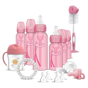 image:imageDr Browns Natural Flow AntiColic Options Special Edition Blue Baby Bottle Gift Set with Soft Sippy Spout Transition Cup Flexees Teether Bottle Cleaning Brush and Travel CapsSpecial Edition  Pink