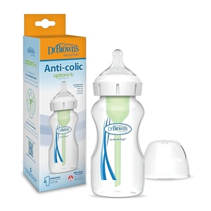 image:imageDr Browns Natural Flow AntiColic Options WideNeck Baby Bottles 9 oz270 mL with Level 1 Slow Flow Nipple 4 Count 0m1Pack  5oz  Clear