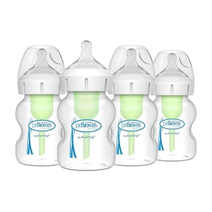 image:imageDr Browns Natural Flow AntiColic Options WideNeck Baby Bottles 9 oz270 mL with Level 1 Slow Flow Nipple 4 Count 0m4Pack  5oz  Pink
