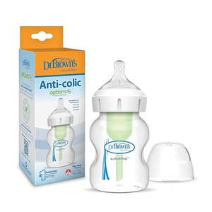 image:imageDr Browns Natural Flow AntiColic Options WideNeck Baby Bottles 9 oz270 mL with Level 1 Slow Flow Nipple 4 Count 0m5 oz  1 Pack