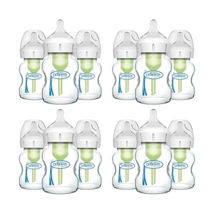image:imageDr Browns Natural Flow AntiColic Options WideNeck Glass Baby Bottles 5 oz150 mL with Level 1 Slow Flow Nipple 3 Pack 0m3Pack  5oz