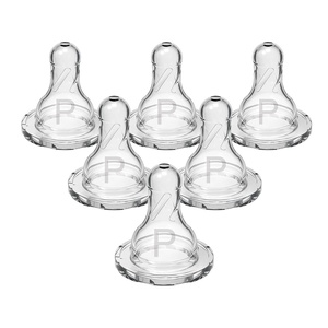 image:imageDr Browns Natural Flow Level 2 Narrow Baby Bottle Silicone Nipple Medium Flow 3m 100 Silicone Bottle Nipple 6 Count1 Preemie Flow  Slowest Flow  0m Pack of 12