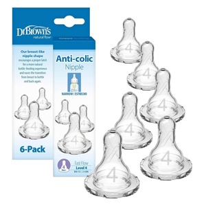 image:imageDr Browns Natural Flow Level 2 Narrow Baby Bottle Silicone Nipple Medium Flow 3m 100 Silicone Bottle Nipple 6 CountLevel 4  Fast Flow  9m