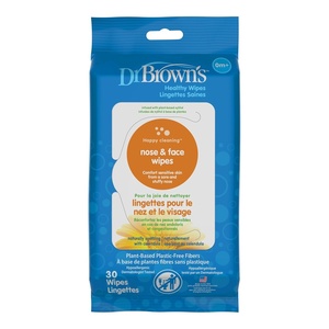 image:imageDr Browns Nose and Face Healthy Wipes Safe Cleaning and Moisturizing for Babies and Toddlers Hypoallergenic for Sensitive Skin 30 count 1Pack Packaging May Vary30 Count Pack of 1