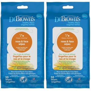 image:imageDr Browns Nose and Face Healthy Wipes Safe Cleaning and Moisturizing for Babies and Toddlers Hypoallergenic for Sensitive Skin 30 count 1Pack Packaging May Vary30 Count Pack of 2