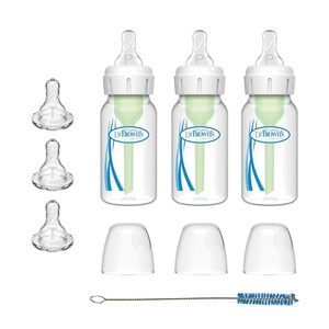 image:imageDr Browns Preemie Flow Bottle Set AntiColic Options Baby Bottles with Preemie Flow and Level T Nipples 4oz120mL 0m  3 Pack