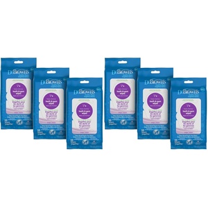 image:imageDr Browns Tooth and Gum Healthy Wipes FluorideFree Oral Care for Babies Grape Flavor 30 count 3Pack Packaging May Vary6 Pack  Grape
