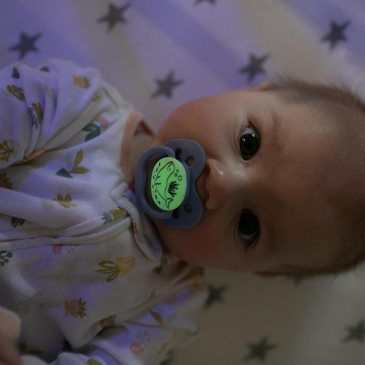 image:imageDr Browns Advantage GlowinTheDark Baby Pacifier Fully Symmetrical Soother with Soft Silicone Bulb Coral Ocean 06m BPA Free 2 Pack