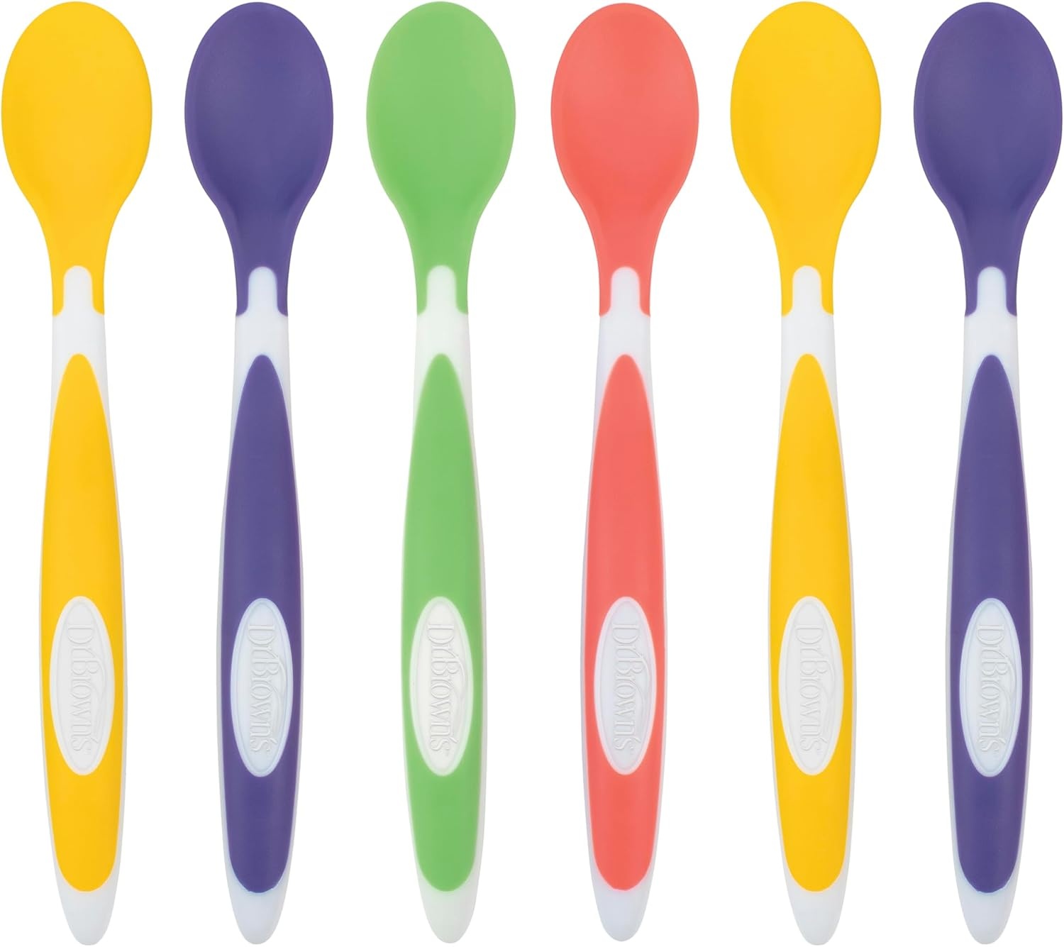 image:imageDr Browns Designed to Nourish SoftTip Toddler Feeding Spoons 6 Pack Assorted Set Colors May VarySoftTip Toddler Feeding Spoons  24 Pack