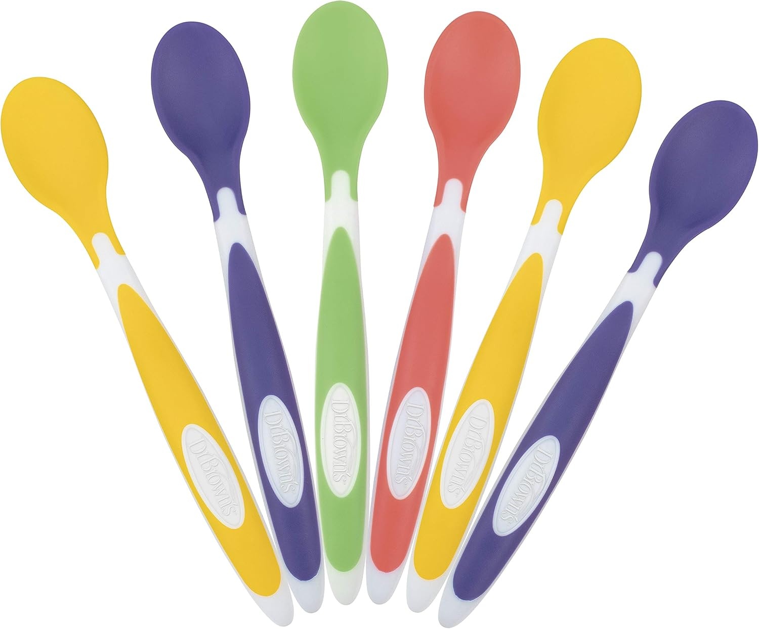 image:imageDr Browns Designed to Nourish SoftTip Toddler Feeding Spoons 6 Pack Assorted Set Colors May VarySoftTip Toddler Feeding Spoons  24 Pack