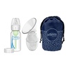 image:imageDr Browns 100 Silicone OnePiece Breast Pump HandsFree Breast Milk Collector with AntiColic Options Baby Bottle 4 oz with Slow Flow Nipple Travel Lid and Travel BagClear  Breast Pump  Bottle