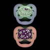 image:imageDr Browns Advantage GlowinTheDark Baby Pacifier Fully Symmetrical Soother with Soft Silicone Bulb Coral Ocean 06m BPA Free 2 Pack