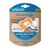 image:imageDr Browns Advantage OnePiece Silicone Baby Pacifier Fully Symmetrical Soother Dark BlueLight BlueOrange 618m BPA Free 3 Pack