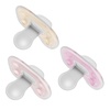 image:imageDr Browns Advantage OnePiece Silicone Baby Pacifier Fully Symmetrical Soother EcruGrayGreen 06m BPA Free 3 Pack3 Pack  EcruLight PinkPink