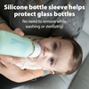 image:imageDr Browns AntiColic Options Narrow Glass Baby Bottles 4 oz120 mL with Level 1 Slow Flow Nipple 3 Pack 0m with Blue 100 Silicone Sleeves BPAFreeGlowPinkMint  8 oz
