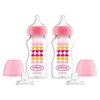 image:imageDr Browns AntiColic Options WideNeck Sippy Bottle Starter Kit 9oz270mL with Level 3 MediumFast Flow Nipple and Soft 100 Silicone Sippy Spout Blue BPA Free 6mPink