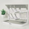 image:imageDr Browns Baby Bottle Drying Tower StandUp Countertop Drying Rack with Organized Storage for Baby Essentials Space Saving Vertical Rack BlackWhiteGrayWhite