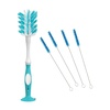 image:imageDr Browns Deluxe Baby Bottle Cleaning Brush with Vent Brush 1Pack  Dr Browns AntiColic Options VentReservoir Cleaning Brushes BPAFree Blue 5 Count