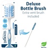 image:imageDr Browns Deluxe Bottle Brush for Cleaning Baby Bottles Nipples and Sippy Cups with Suction Cup Stand and Vent Brush BPAFree Blue 1Pack Packaging and Color May Vary1Pack Blue