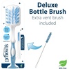 image:imageDr Browns Deluxe Bottle Brush for Cleaning Baby Bottles Nipples and Sippy Cups with Suction Cup Stand and Vent Brush BPAFree Blue 1Pack Packaging and Color May Vary3Pack Blue