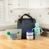 image:imageDr Browns Fold amp Freeze Bottle Tote Breastfeeding Essential Cooler Bag 6 Baby Bottles Milk Storage  Black1 Pack  Black