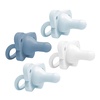 image:imageDr Browns HappyPaci 100 Silicone Baby Pacifier Contoured OnePiece Design GrayGreenEcru 06m BPAFree 3Pack4Pack  BlueLightBlueWhite
